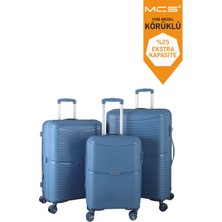 MÇS Körüklü Ultra Hafif Polipropilen Ekstra Hacim 3 Lü Valiz Seti