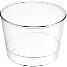 Kullan At Market Bodega Plastik Kristal Silindir Tatlı Kasesi 250CC 30 Adet