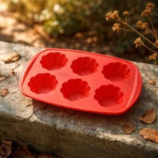 Ness Global Silikon Kalıp Çikolata Muffin Sabun Kokulu Taş Mum Epoksi Kek Kalıbı 6 Delikli(Her Göz 8x8 cm )