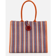 Su14 Turuncu – Mavi Çizgili Dokuma Omuz Çantası