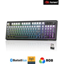 Sarftech Freewolf K100 102 Tuş Rgb Mebran Kablosuz Bt+2.4ghz Triple Mod Gaming Oyuncu Klavyesi