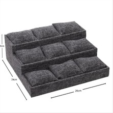 Renklime 3 Basamaklı Keten Kumaş Yastıklı Stand