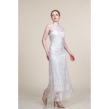 MissVina Dantel Sıfır Kol Balık Elbise 50373