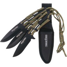Cold Steel Throwing Knives With Paracord Handle 3 Pack With Sheath Atma Bıçak