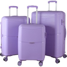 MÇS Körüklü Ultra Hafif Polipropilen Ekstra Hacim 3 Lü Valiz Seti