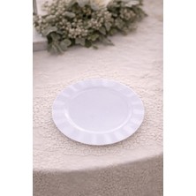 Roll-Up Plastik Kalın Tabak Büyük 26 cm Beyaz 6 Adet