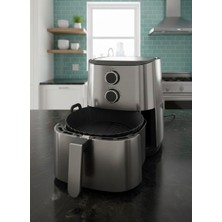 Cook&Kitchen Silikon Fritöz Sepeti Siyah 19 cm Yuvarlak Desen