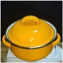 abnturk Mini Emaye Tencere Sarı Renk 12 cm Çapında 1.2 Lt Hacim