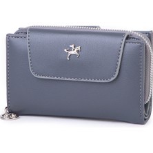 Nas Bag Kadın Orta Boy Çok Kartlıklı ve Bozuk Para Gözü Gri Dona