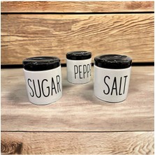 Feyza Design Şık Siyah 3'lü Baharat Takımı, Modern Mutfak Dekoru