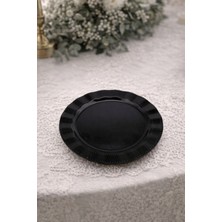 Roll-Up Plastik Kalın Tabak Büyük 26CM Siyah 6 Adet