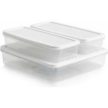 Feyza Design 3'lü Slim Buzdolabı Saklama Kabı Seti, Pratik ve Şık Çözüm