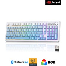 Sarftech Freewolf K100 102 Tuş Rgb Mebran Kablosuz Bt+2.4ghz Triple Mod Gaming Oyuncu Klavyesi