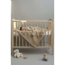 Ayıcık Figürlü Kahverengi Peluş Bebek Battaniyesi