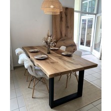 BRK Design Masif Ahşap Masa El Yapımı Dayanıklı Yemek ve Çalışma Masası