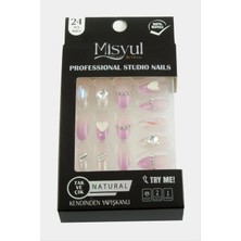 Renklime Misyul Taşlı Takma Tırnak 24 Adet