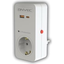 Skygo Basic 20W Hızlı Şarjlı Usb/type-C Akım ve Şok Korumalı Priz 720 Joule