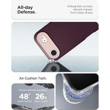 Skygo Air Ile Uyumlu Silikon Magsafe Kılıf Pop Hava Kanalı Teknolojisi Askeri Sınıf Koruma Magfit Burgundy Bean Kaymaz Kapak - ACS09932