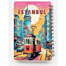 Skygo Mia Simli Defter Istanbul A5 Yeni Yıl Çizgisiz Spiralli 14X21 cm Taksim Tramvay