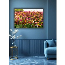 Çiçek Temalı Dekoratif Cam Tablo