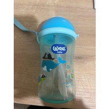 Wee Baby 380 ml Pipetli Bardak Açık Mavi 6+ Ay Bebekler İçin Yumuşak Pipet Tasarımı