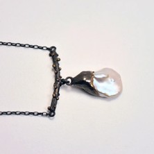 Doğaltaş Gümüş Barok Inci Kolye (Özel Seri)