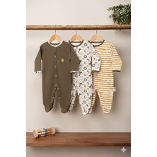 Erkek Bebek % 100 Pamuklu Patikli Yenidoğan Kıyafet 3-6-9 Ay