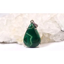 Doğaltaş Malahit Gümüş Kolye