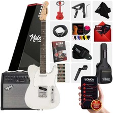 Midex TLX-50WH-50AMP Tele Kasa Gül Klavye 2 Single-Coil 50 W Amfili Elektro Gitar