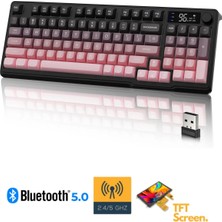 Sarftech Freewolf M96 2.4g+Bt5.0 Triple Mebran Sessiz Tasarım Tft LED Ekranlı Reinbow Gaming Oyuncu Klavye
