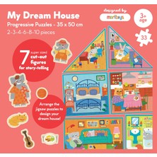 Moritoys My Dream House: 6 In 1 Puzzle ( 2-3-4-6-8-10 Parça Yapboz) ile Hayalindeki Evi Inşa Et