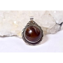 Doğaltaş Akik Gümüş Kolye