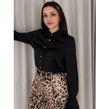 Vuntal Volan Kol Detaylı Saten Gömlek