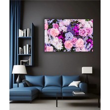 Çiçek Temalı Dekoratif Cam Tablo