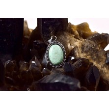 Doğaltaş Turkuaz-Firuze Gümüş Kolye