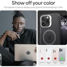 Skygo Ciel By 16 Pro Max ile Uyumlu Magsafe Kılıf Ultrasheer Mag Sararma Karşıtı Hava Kanalı Teknolojisi™ Askeri Sınıf Koruma Space Gray Mat Kapak - ACS08244