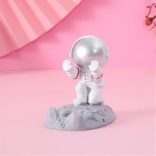 Skygo Astronot Telefon Standı Telefon Tutucu Tablet Standı Ergonomik ve Işinizi Kolaylaştırır Kibar ve Şık Görünümü Ile Tahmininizden Çok Iş Yapar Dekoratif Yapısı Ile Hoş Bir Görüntü Sunar (Gümüş Kafa)