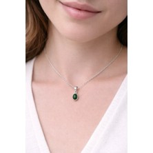 Doğaltaş Malahit Gümüş Kolye