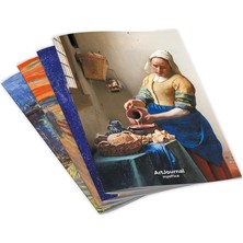 Skygo Art Journal 4’lü Kareli Tel Dikişli Defter Seti – Renkli Karton Kapak, Hafif Holmen Kağıt, A5 – Toplam 384 Sayfa