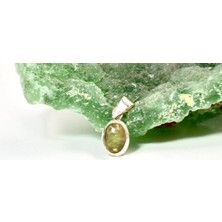 Doğaltaş Labradorit Gümüş Kolye