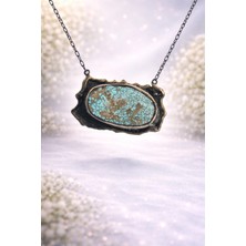 Doğaltaş Turkuaz(Firuze) Taşı Gümüş Kolye (Özel Seri)