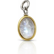 Doğaltaş Ay Taşı Gümüş Kolye