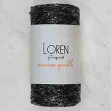 Durukar Loren Macrame Sparkle Simli Siyah El Örgü Ipi - Rm