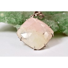Doğaltaş Morganit Gümüş Kolye