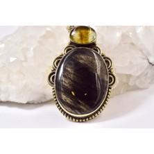 Doğaltaş Rutil Kuvars Gümüş Kolye