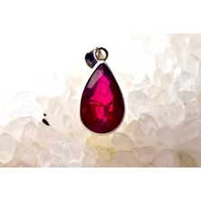 Doğaltaş Yakut Özel Tasarım Gümüş Kolye