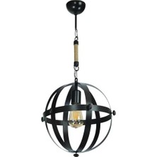 Skygo Dünya Tekli Halatlı Avize Siyah