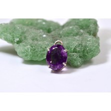 Doğaltaş Ametist Gümüş Kolye (Pozitif Enerji & Nazardan Korunma)