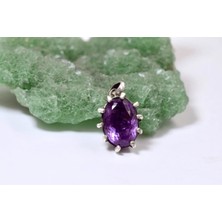 Doğaltaş Ametist Gümüş Kolye (Nazar Için)