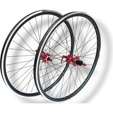 27.5 Duble Örülü Jant Pasak hub Sesli Göbek Ön-Arka Takım Kırmızı